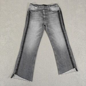 Black Orchid Jeans Womens 28 Gray Cindy Slant Fray High Rise Cropped Raw Hem